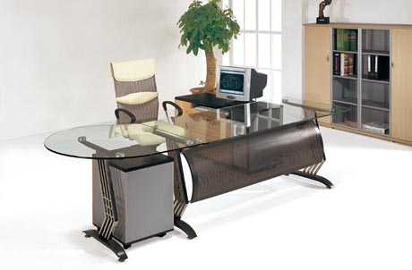 Office Desk|Glass Executive Desk|Office Furniture|Glass Executive Desk|玻璃班台|玻璃办公桌|玻璃办公台 CG-BLBT-11